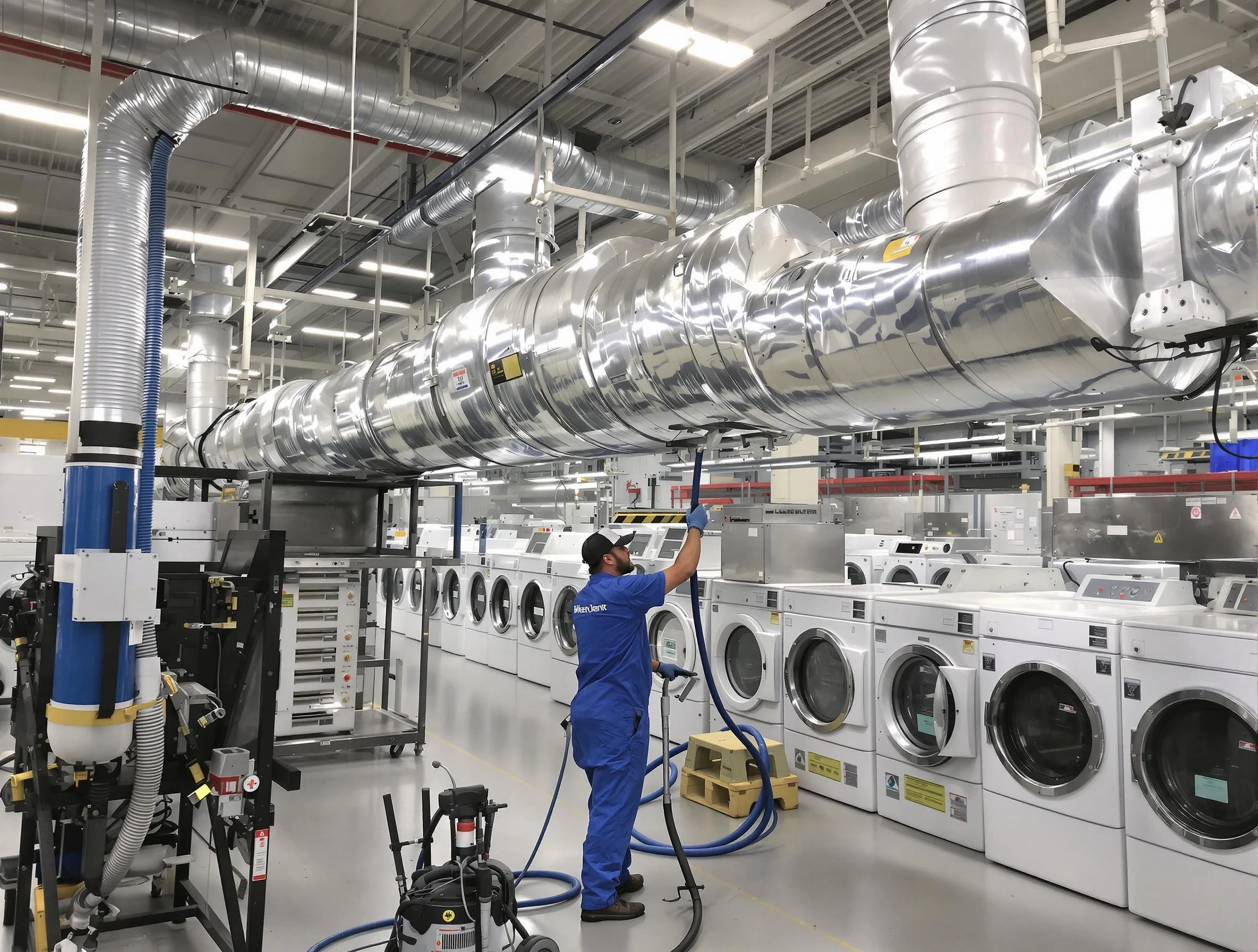 Fredericksburg Dryer Vent Cleaning team performing heavy-duty industrial dryer vent cleaning in Fredericksburg